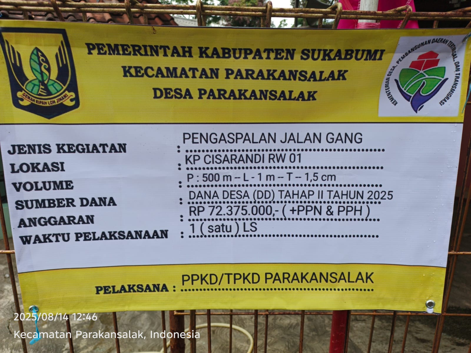 Pemdes Parakansalak Realisasikan DD Tahap II, Ini Tanggapan Warga….