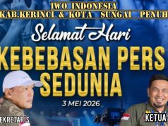 Ketua dan Sekretaris IWOI Kerinci-Sungai Penuh Ucapkan Selamat Hari Kebebasan Pers Sedunia