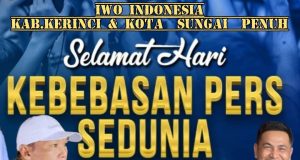 Ketua dan Sekretaris IWOI Kerinci-Sungai Penuh Ucapkan Selamat Hari Kebebasan Pers Sedunia
