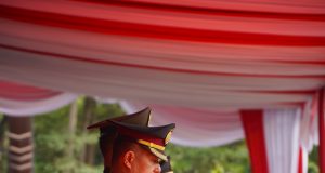 Kapolresta Bandung Hadiri Upacara HUT ke-81 RI di Lapangan Upakarti