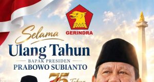 Ketua Fraksi Gerindra Teddy Setiadi Ucapan Selamat Ulang Tahun ke-75 untuk Presiden Prabowo Subianto