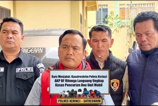 Baru Menjabat, Kasatreskrim Polres Kerinci AKP RF Ritonga Langsung Ungkap Kasus Pencurian Dua Unit Mobil